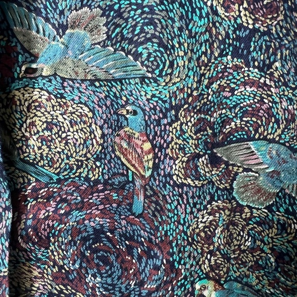 Vintage Corbin Ltd Bird Printed Artsy Abstract Blouse 4 (Small) - Picture 4 of 5